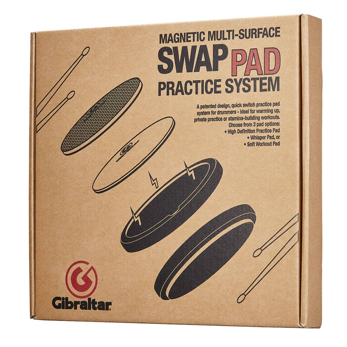 MAGNETIC MULTI-SURFACE SWAP PAD PRACTICE SYSTEM

A patented design, quick switch practice pad system for drummers - ideal for warming up, private practice or stamina-building workouts. Choose from 3 pad options:
- High Definition Practice Pad
- Whisper Pad
- Soft Workout Pad

Gibraltar