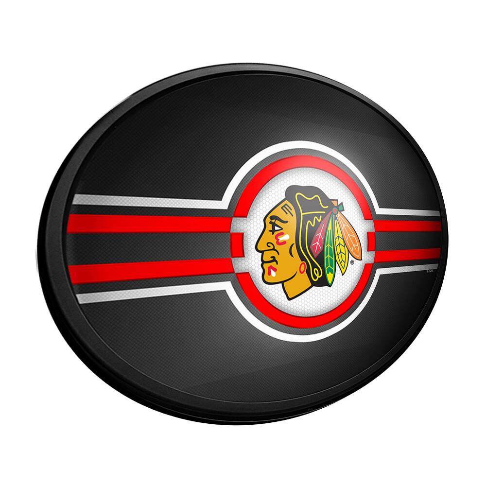 Alt View 1. The Fan-Brand - Chicago Blackhawks 18'' x 14'' Team Color Slimline Illuminated Wall Sign - Multicolor.