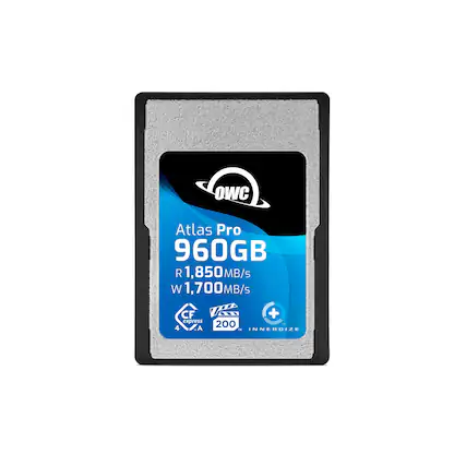 OWC Atlas Pro 960GB
R 1,850 MB/s
W 1,700 MB/s
CFexpress 4.0
V200
INNERGIZE