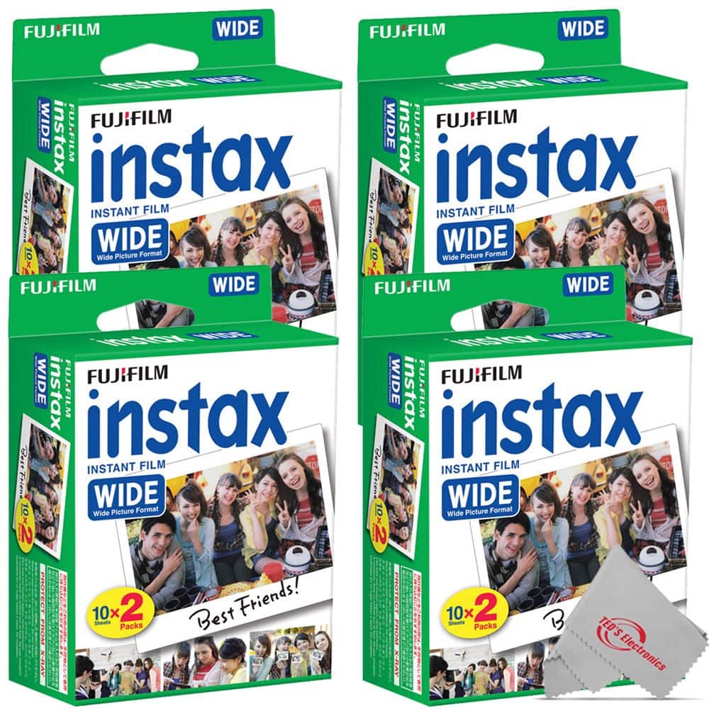 Fujifilm - INSTAX Wide Instant Film (20 Exposures) - 4 Pack - Black
