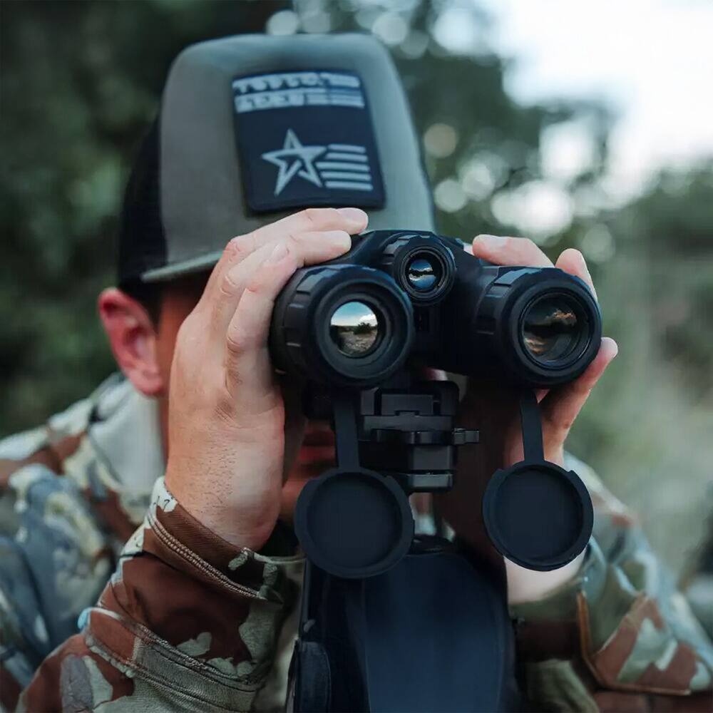 Left. AGM Global Vision - AGM ObservIR LRF 25-256 Dual-Spectrum Thermal & Digital Vision Binoculars, Black - Black.