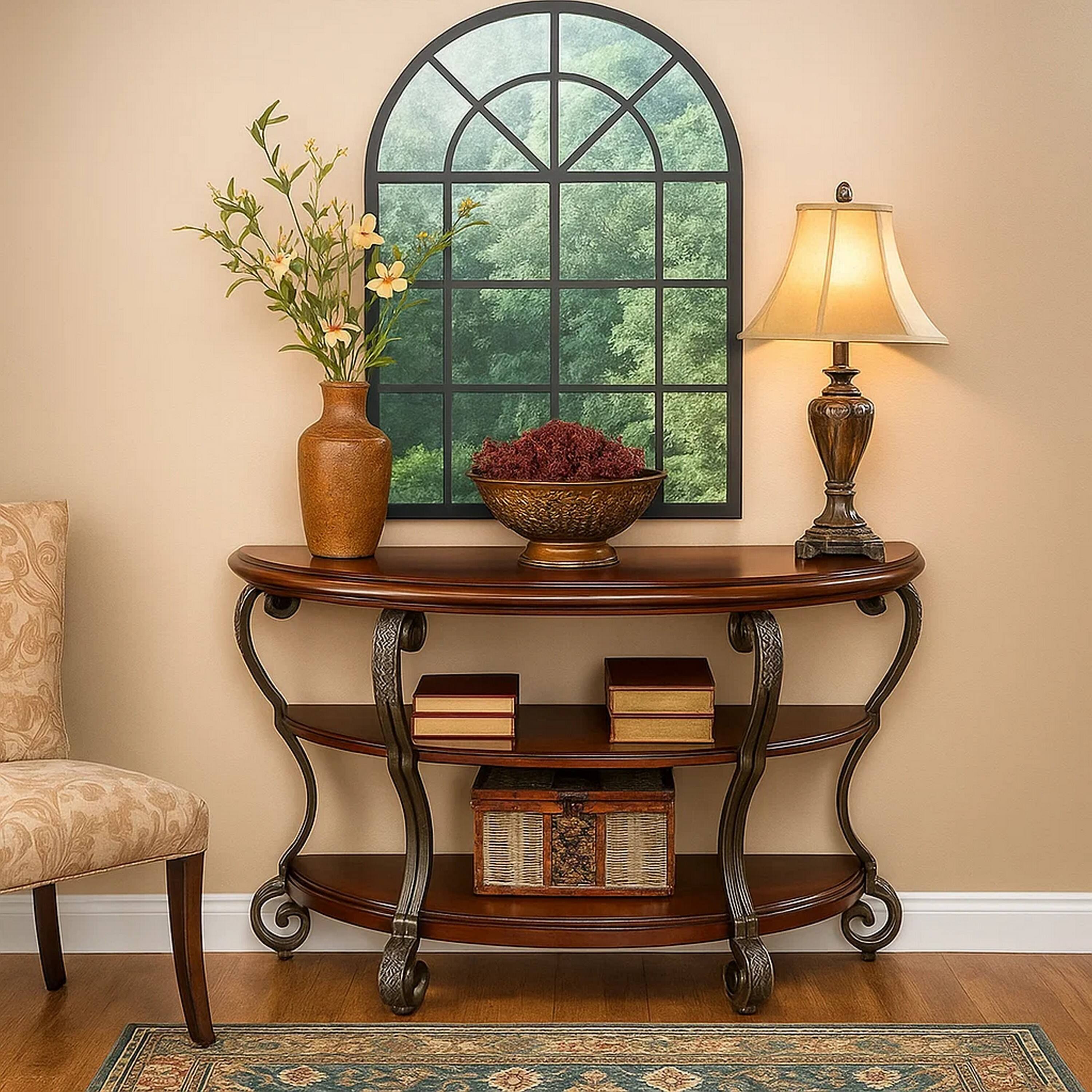 Alt View 5. Manhattan Lane - May Transitional Style Sofa Table - Brown Cherry.