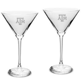Jardine - Texas A&M Aggies Two-Piece Traditional 10oz. Martini Glass Set - Multicolor
