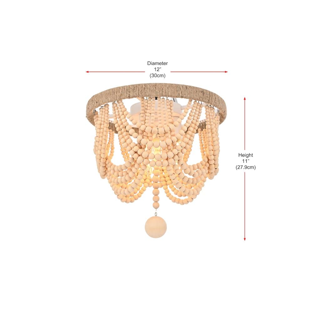 Living District - Jolie 12 Inch Beaded Flush Mount In - Beige price history on PriceWatchPro