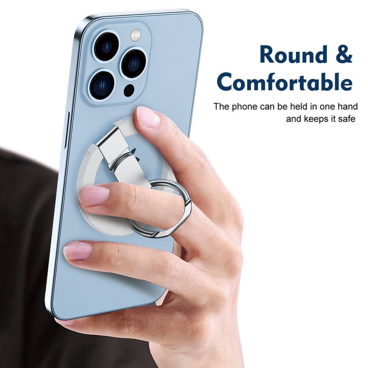 Round & Comfortable  
The phone can be held in one hand and keeps it safe