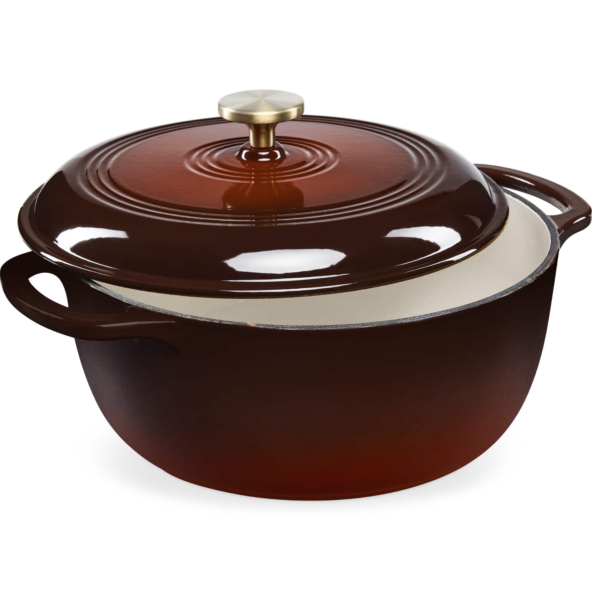 Front. Best Choice Products - Best Choice Products 7.5 Quart Enamel Cast-Iron Dutch Oven, Heavy-Duty Cookware w/ Dual Handles, Lid - Chocolate Ganache - Chocolate Ganache.