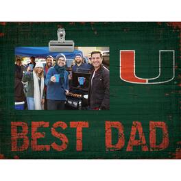 Fan Creations - Miami Hurricanes 8'' x 10.5'' Best Dad Clip Frame - Multicolor