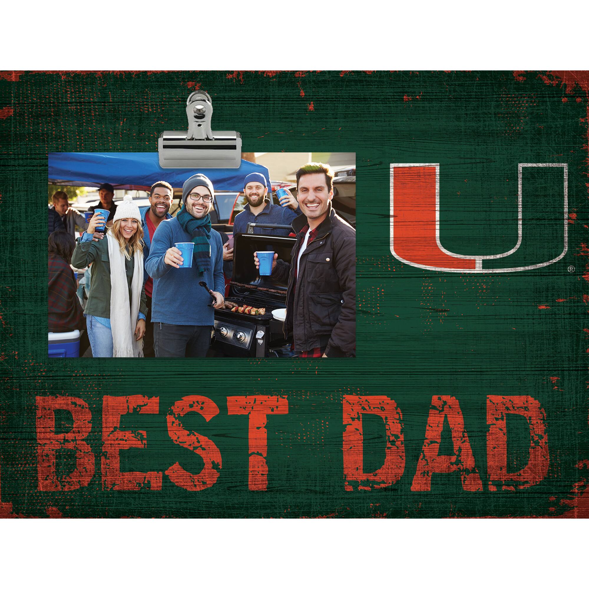Fan Creations - Miami Hurricanes 8'' x 10.5'' Best Dad Clip Frame - Multicolor
