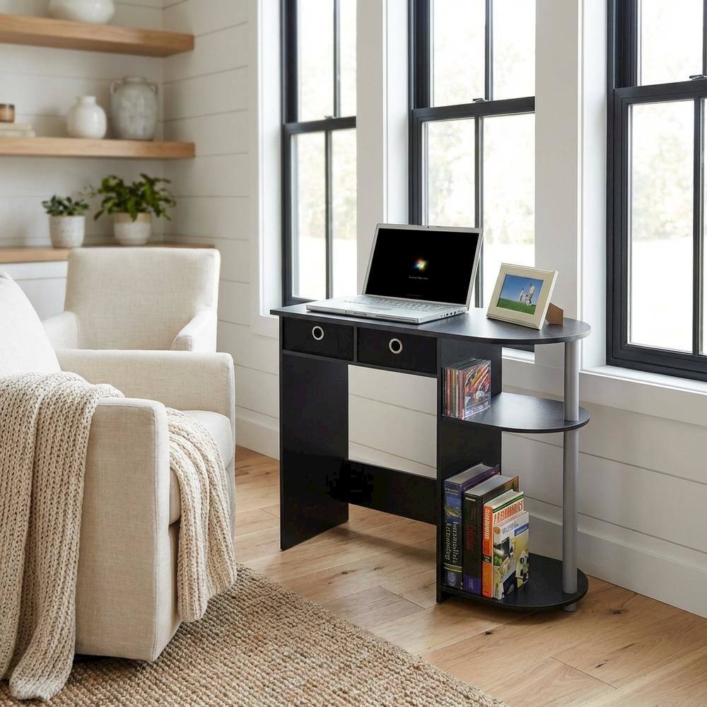 Hi, I'm looking for a small desk that can fit in a corner near a window.