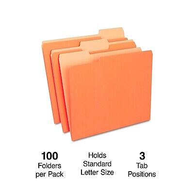 100 Folders per Pack  
Holds 3 Standard Tab Letter Size Positions