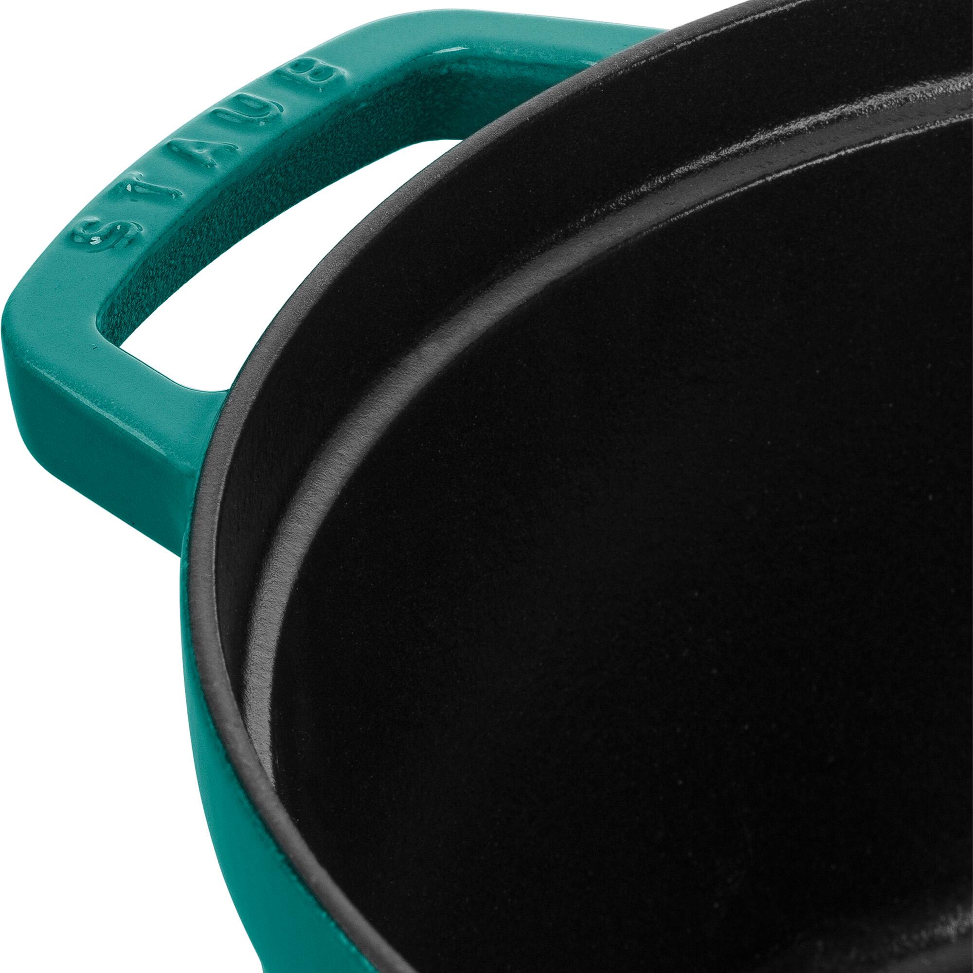 Alt View 2. Staub - Staub Cast Iron 7-qt Round Cocotte - Turquoise - Turquoise.