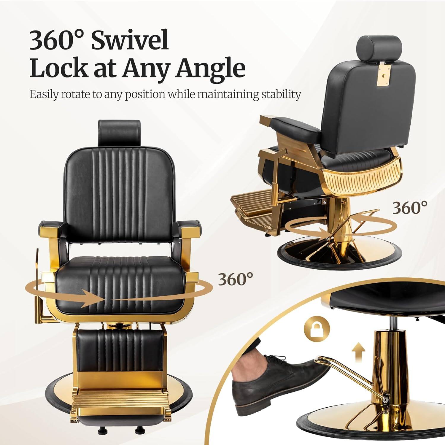 360° Swivel Lock at Any Angle

Easily rotate to any position while maintaining stability