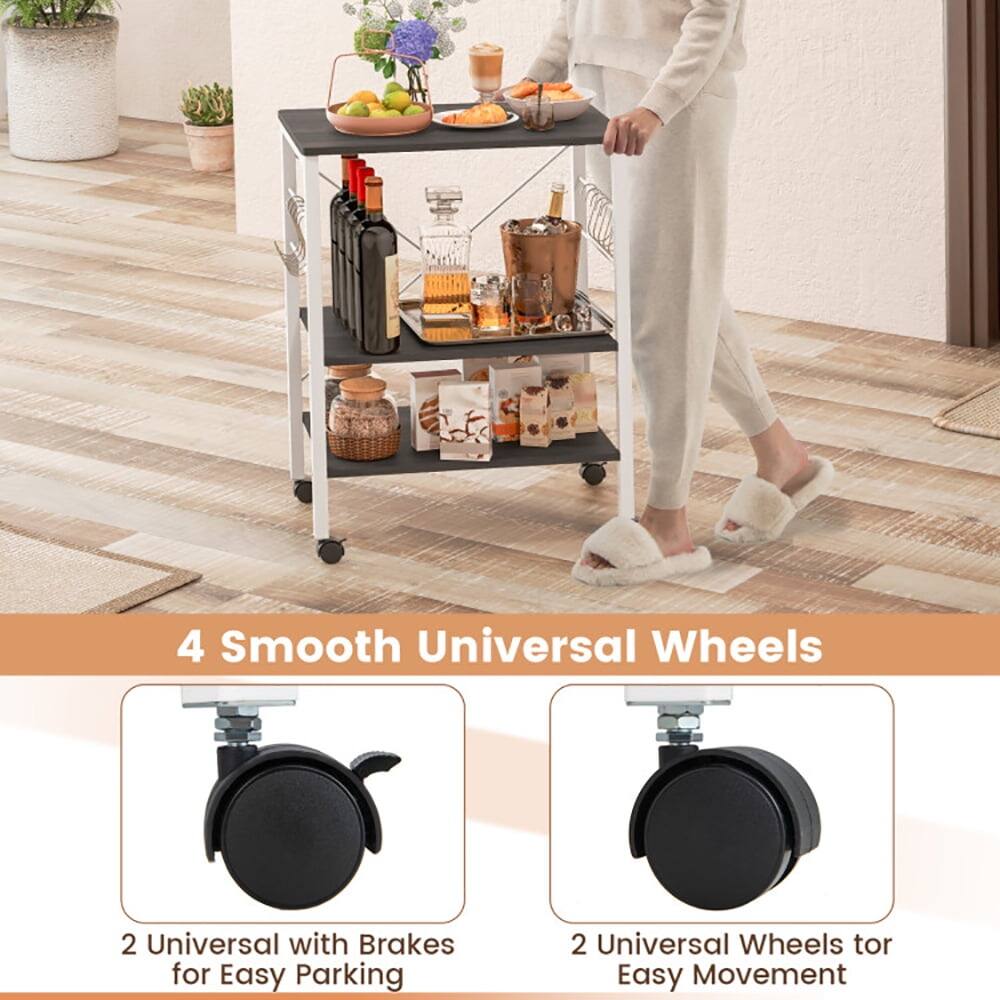 4 Smooth Universal Wheels  
2 Universal with Brakes for Easy Parking  
2 Universal Wheels for Easy Movement