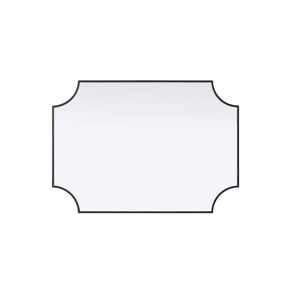 Alt View 1. Elegant Kitchen and Bath - Notched Metal Mirror 30x42 inch in Black - Black.