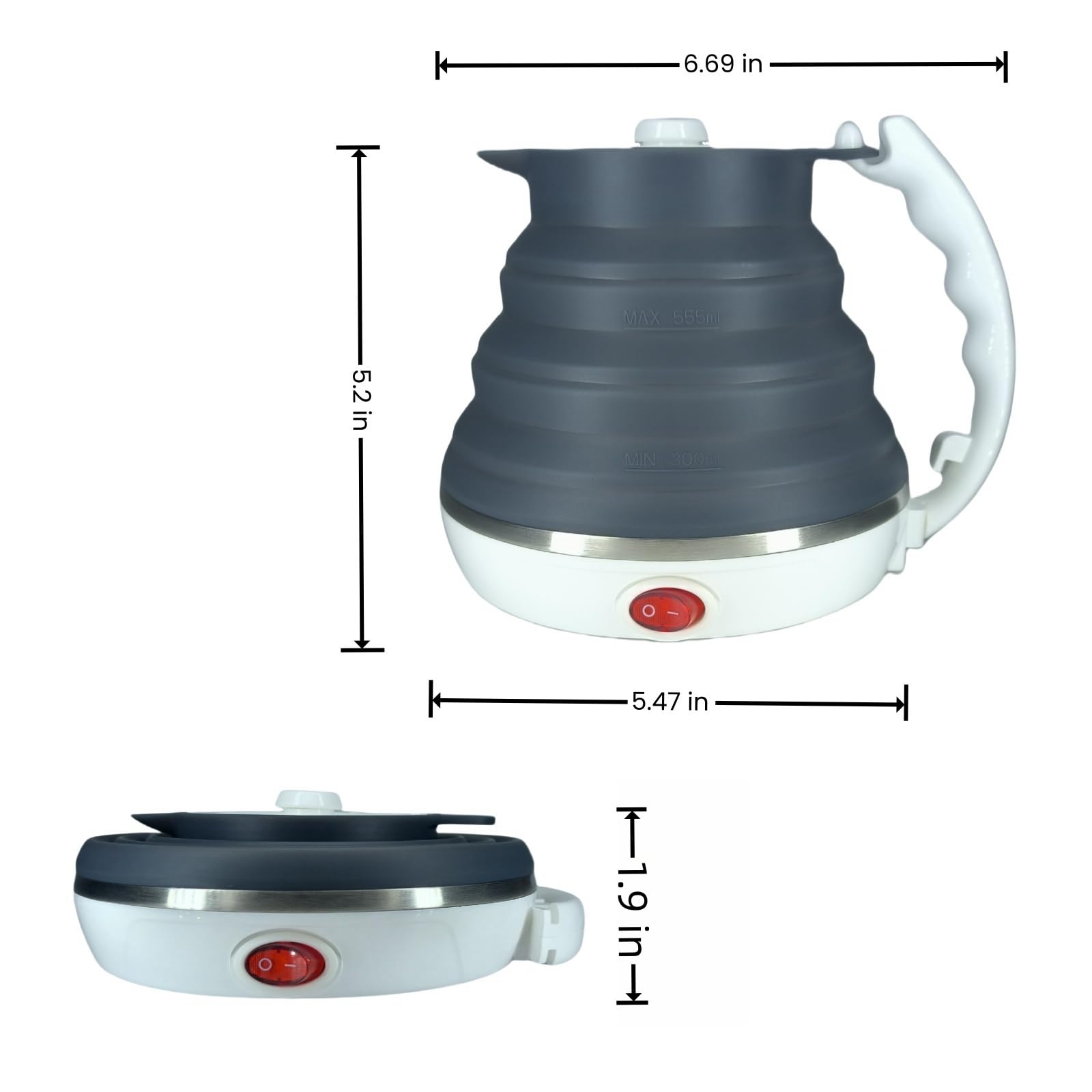 Dapper Styles Travel Electric Kettle Collpasible Portable Tea ...