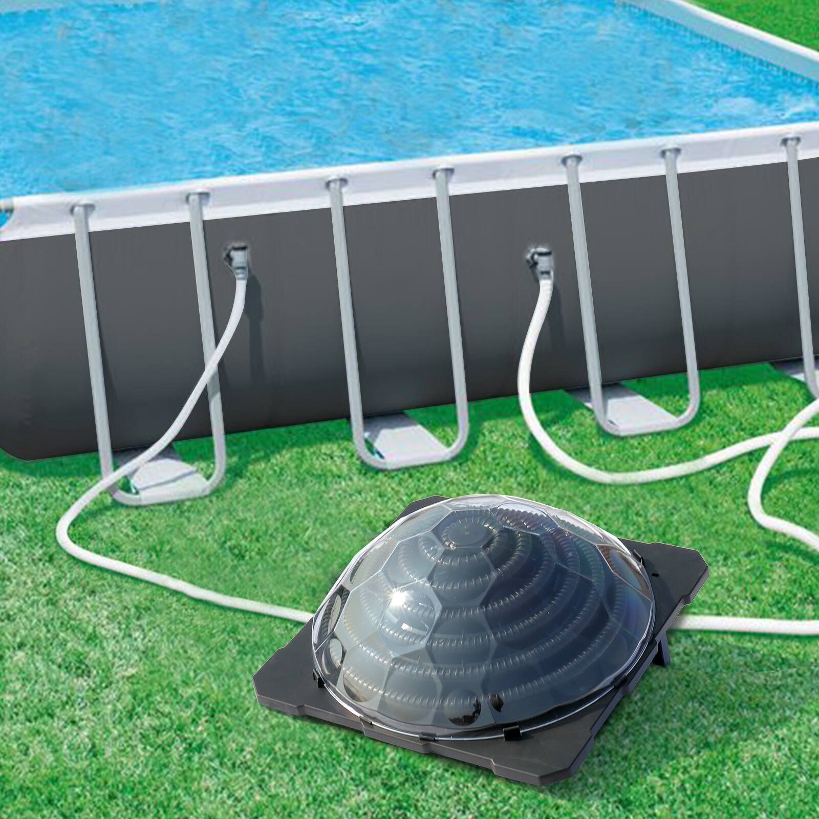 Alt View 7. Winado - Solar Pool Heater for Above Ground Inground Pool Warmers Equipment for Outdoor - Black.