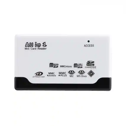 All in 1
Mini Card Reader
ACCESS
micro SD
MMCmicro
mini SD
CLASS 4 & 6
MMC
MMCmobile
PLUS
CF
M2
MS Duo
xD-Picture Card