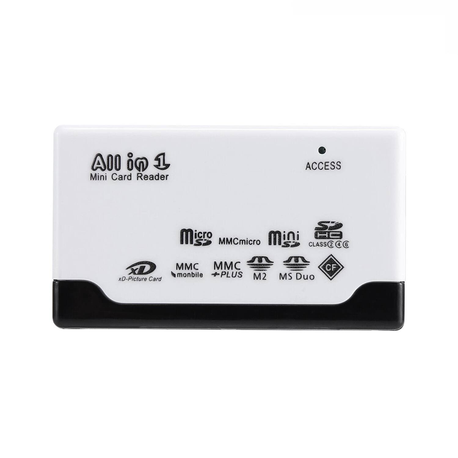 All in 1  
Mini Card Reader  

ACCESS  

micro SD  
MMCmicro  
mini SD  
CLASS 4 & 6  
MMC  
MMCmobile  
PLUS  
CF  
M2  
MS Duo  
xD-Picture Card