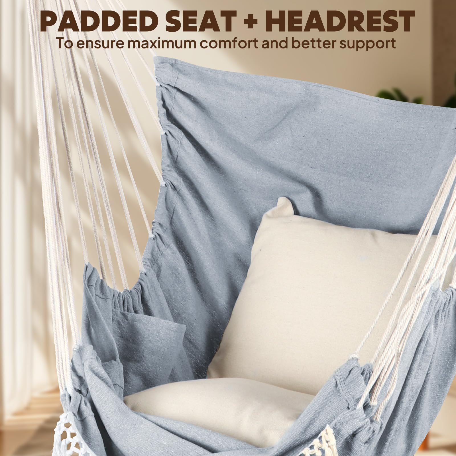 PADDED SEAT + HEADREST  
To ensure maximum comfort and better support
