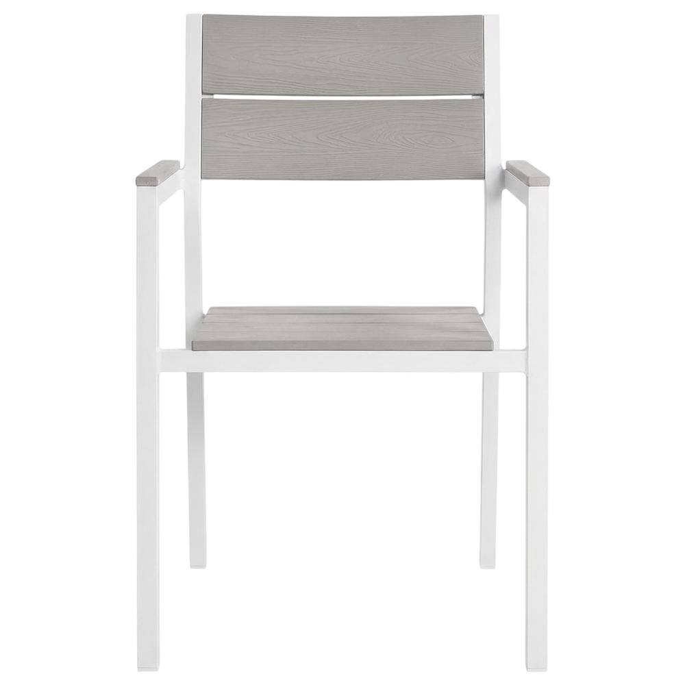 Back. Outdoor Escape - Outdoor Patio Dining Armchair Set Of 2 With Comfortable Backrests - Gray.