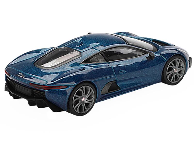 Left. Mini GT - Jaguar C-X75 Blue Metallic Limited Edition 1/64 Diecast Model Car by Mini GT - Blue Metallic.