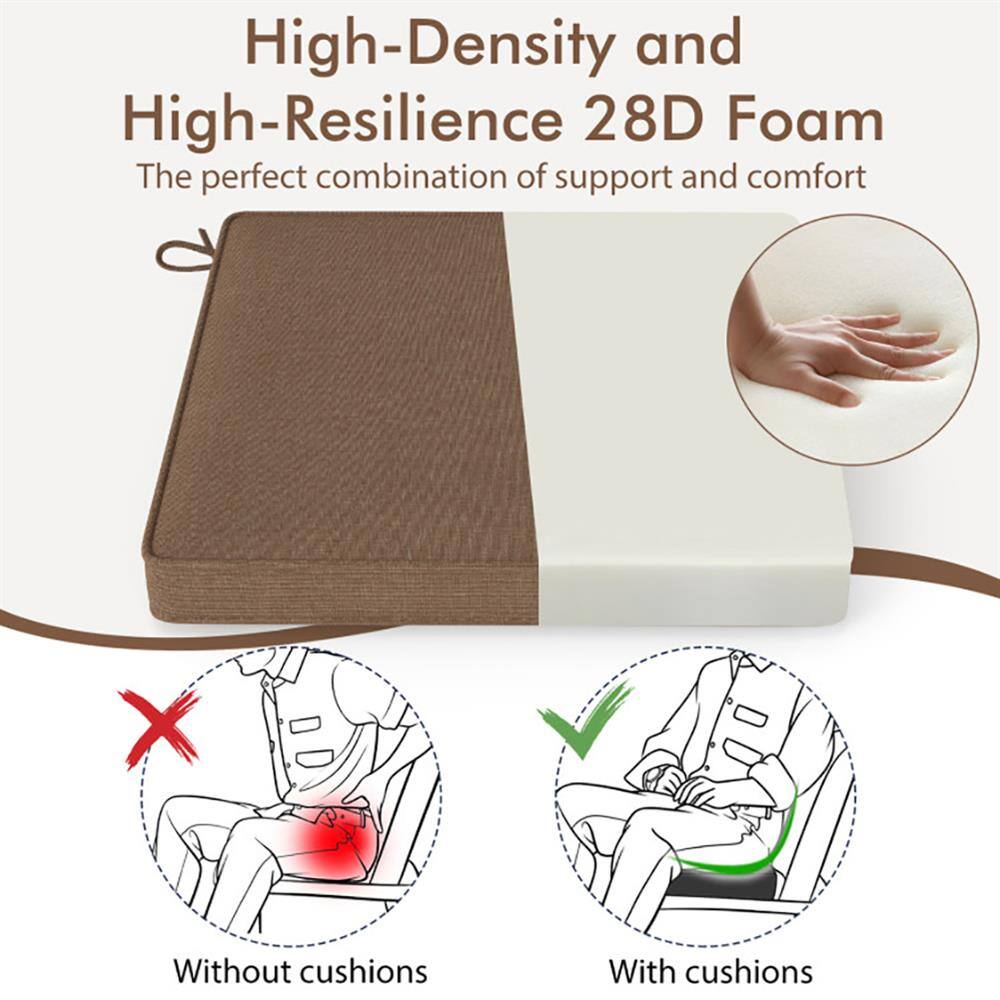 High-Density and High-Resilience 28D Foam  
The perfect combination of support and comfort  

Without cushions  
With cushions
