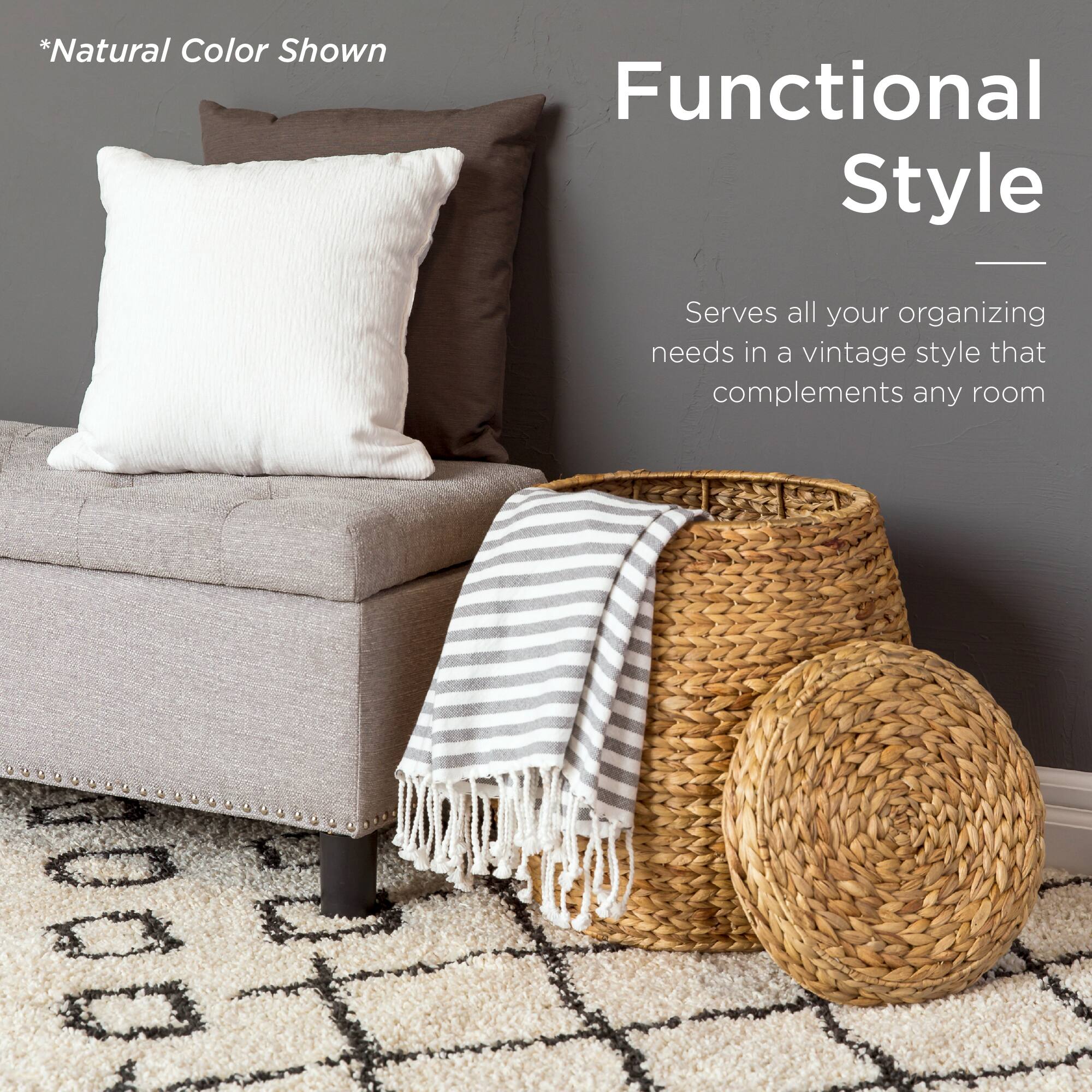 *Natural Color Shown

Functional Style

Serves all your organizing needs in a vintage style that complements any room