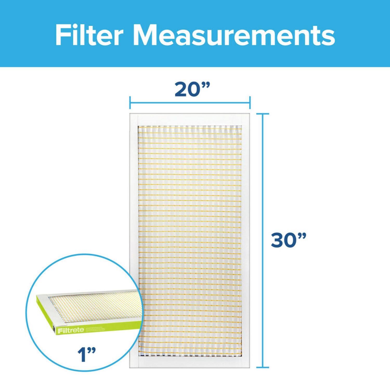 Filter Measurements  
20" x 30"  
Filtrete 1"