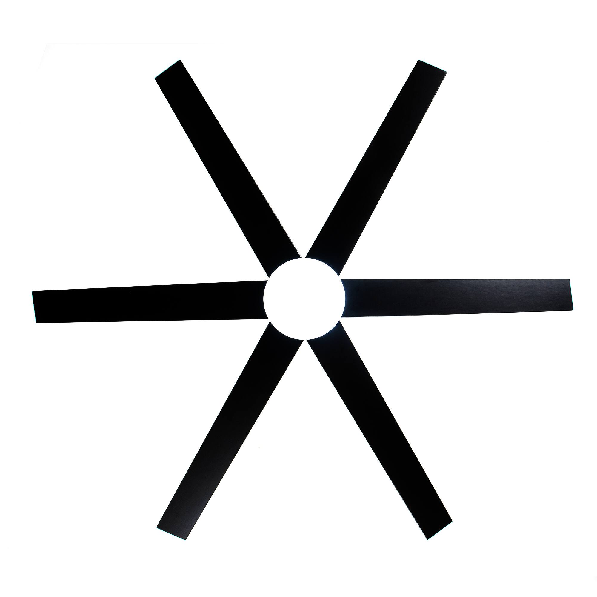 Alt View 9. Breezary - 65-In Ceiling Fan with 3-Color Light, 6 Plywood Blades, DC Motor, Remote Control, Timer with Memory Function - Matte Black.