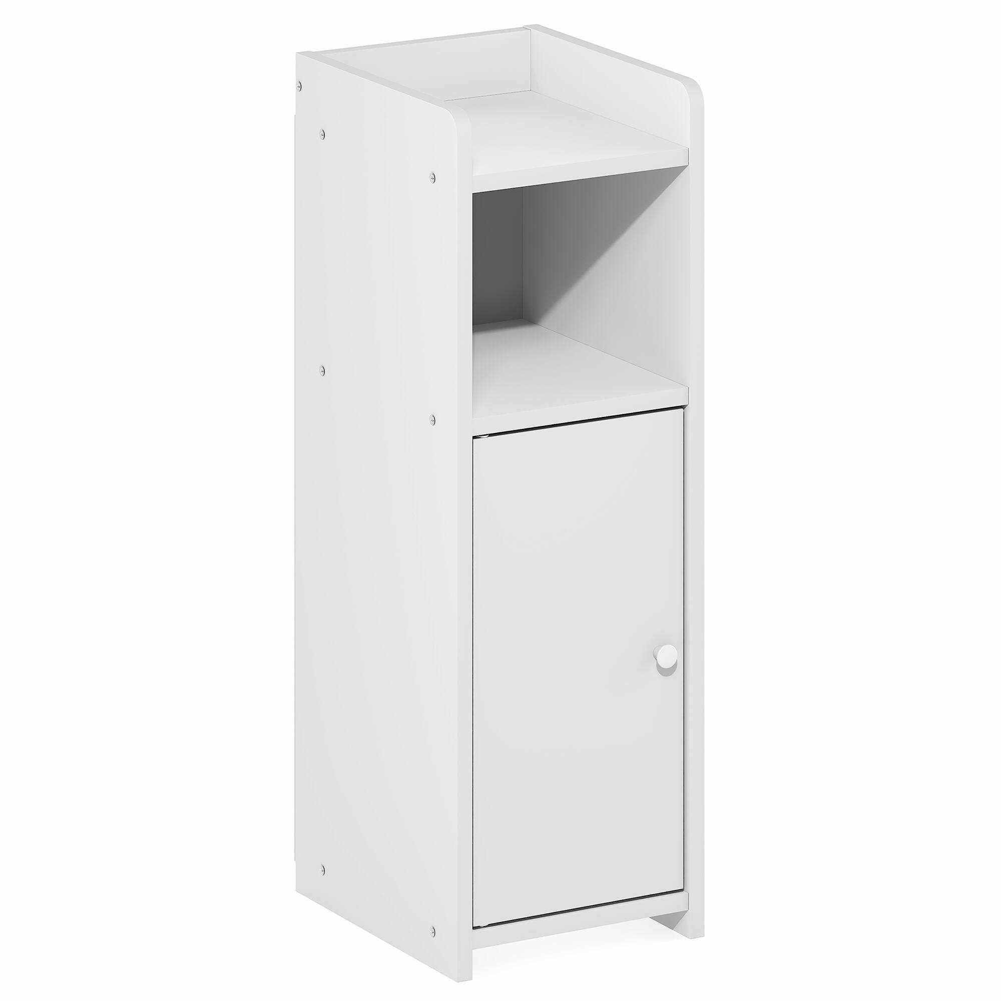 Alt View 5. Furinno - FULDA Bathroom Storage Cabinet, 4-Tier Bathroom Cabinet, 24H, for Small Spaces, Bathroom, Living Room, Entryway - White.