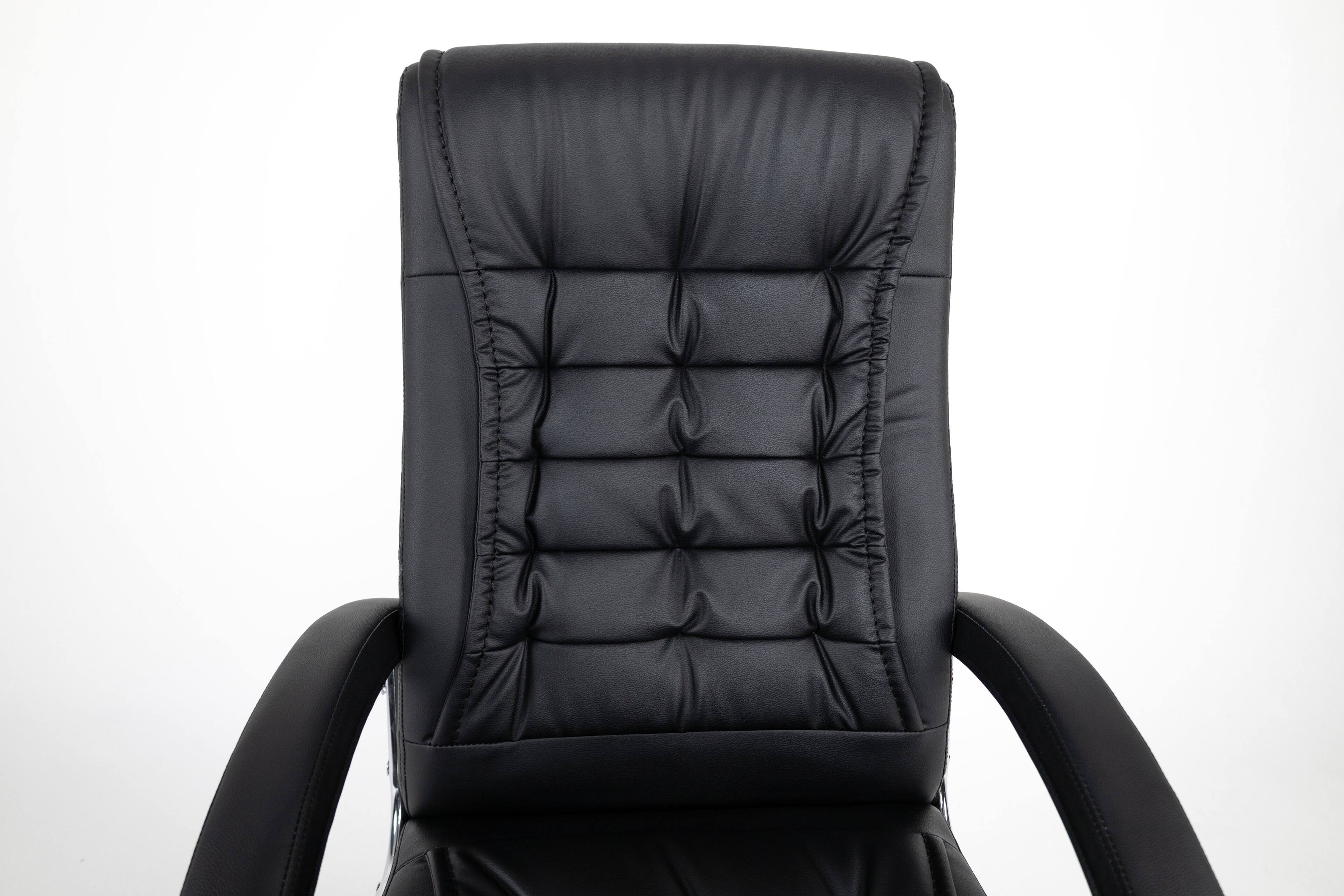 Alt View 5. Forest'nSky - Black Executive Office Chair High Back PU Leather Desk Chair with Spring Seat Cushion, Ergonomic Swivel Computer Chair - Black.