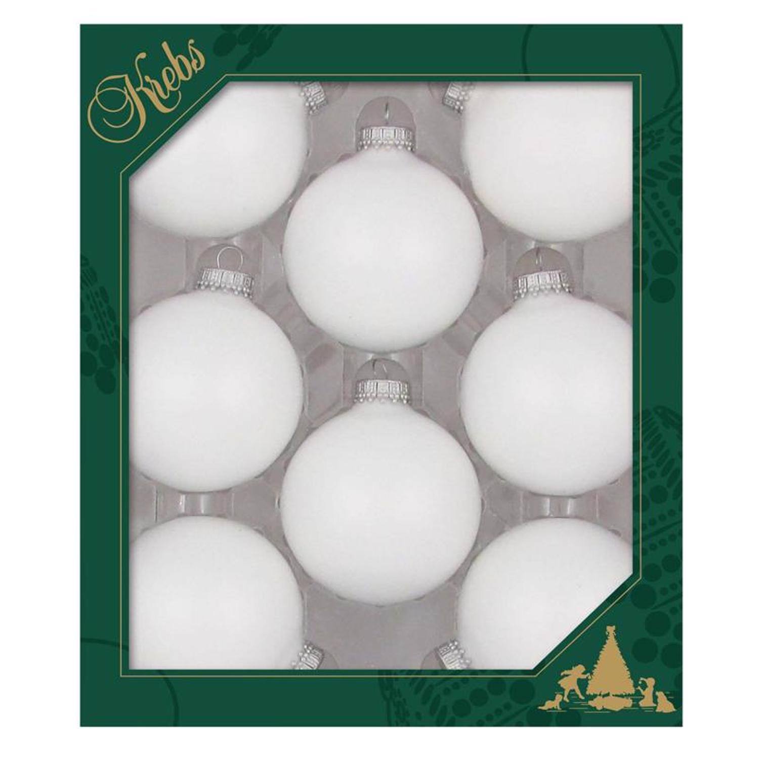 Christmas by Krebs Classic Velvet Ball Ornaments 3 in. (Case of 12) - White