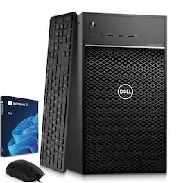 Dell - Refurbished Excellent - Precision Tower Desktop PC | Intel Core i5-8th 3.0GHz | 16GB DDR4 RAM | 256GB SSD | Keyboard & Mouse | Wi-Fi | Window 11 - Black