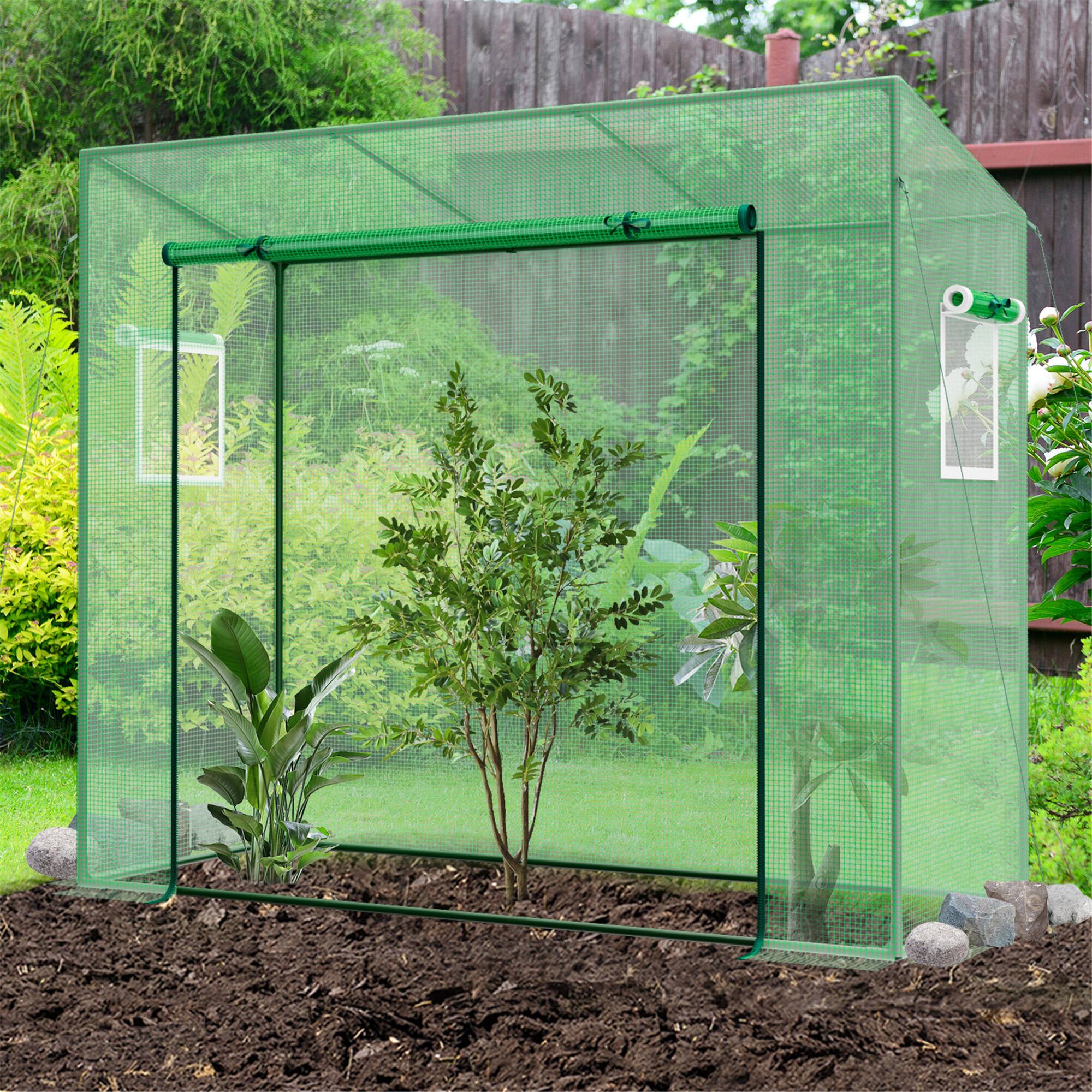Alt View 1. Gymax - Gymax Portable Mini Greenhouse w/ PE Cover 4 Wind Ropes & Ground Stakes Zipper Door - Green.