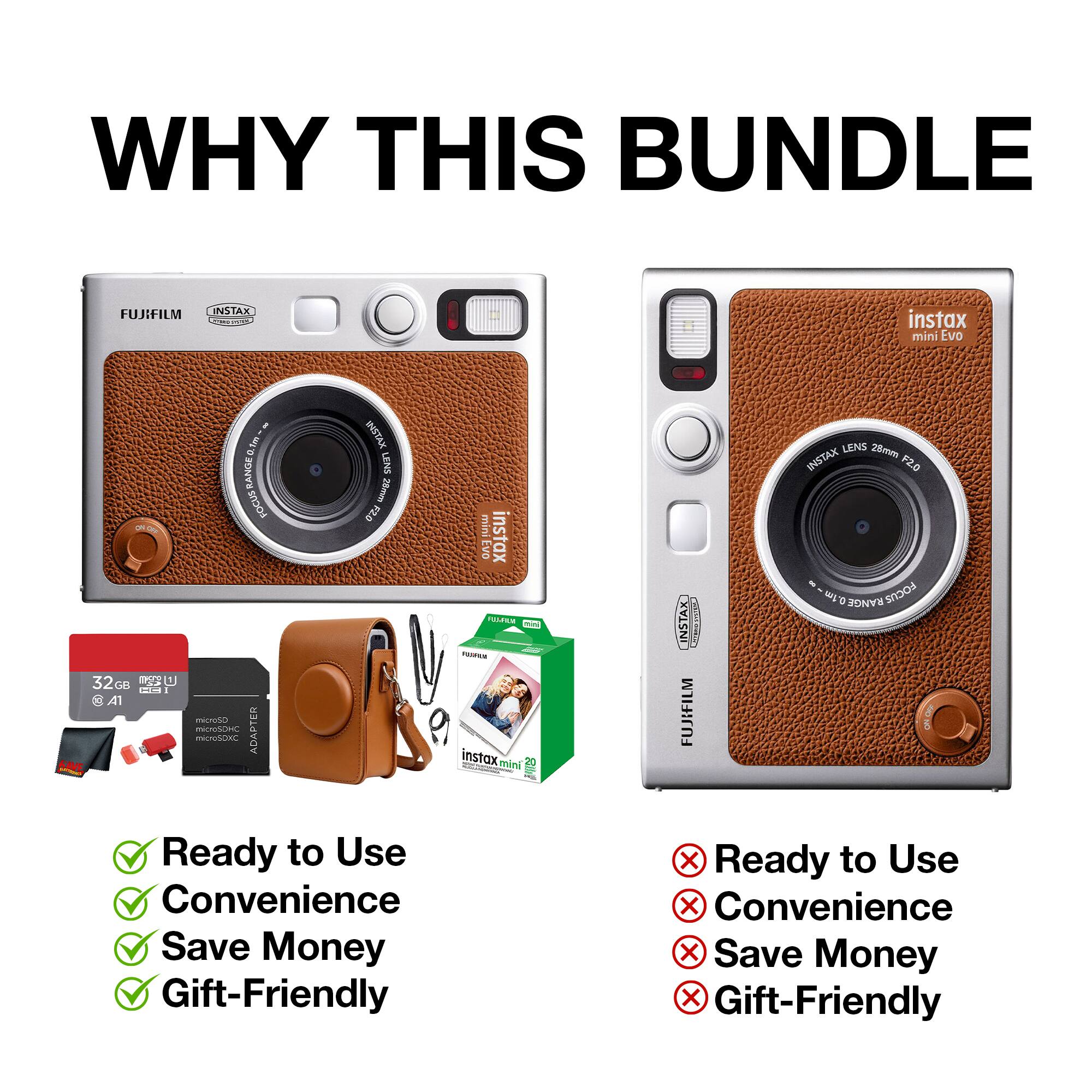 WHY THIS BUNDLE

FUJIFILM INSTAX MOO instax mini Evo 32 DU 1 Cal 0 A1 5 FOCUSRANGER ANGE murnos  ADAPTER TSCA INSTAX LENS 2m  uEa Eve instax TLZES  instax Feind RM INSTAX  FUJIFILM LENS 28mm INSTAX F2.0 -  RANGE FOCUS

Ready to Use Convenience Save Money Gift-Friendly x Ready to Use X Convenience X Save Money X Gift-Friendly