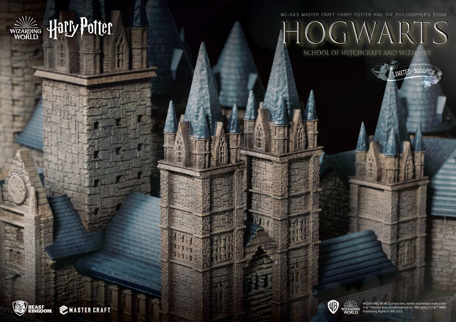 **Harry Potter**  
**WIZARDING WORLD**

**MASTER CRAFT HARRY POTTER AND THE PHILOSOPHER'S STONE**  
**HOGWARTS SCHOOL OF WITCHCRAFT AND WIZARDRY**

**MC-043**  
**LIMITED 3000 PCS**

**BEAST KINGDOM**  
**MASTER CRAFT**

**WIZARDING WORLD characters, names and related indicia are:**  
© Warner Bros. Entertainment Inc. WB SHIELD & © WBIE  
© J.K. Rowling. (s22) nc.

**Publishing Rights © JKR (s22) nc.**