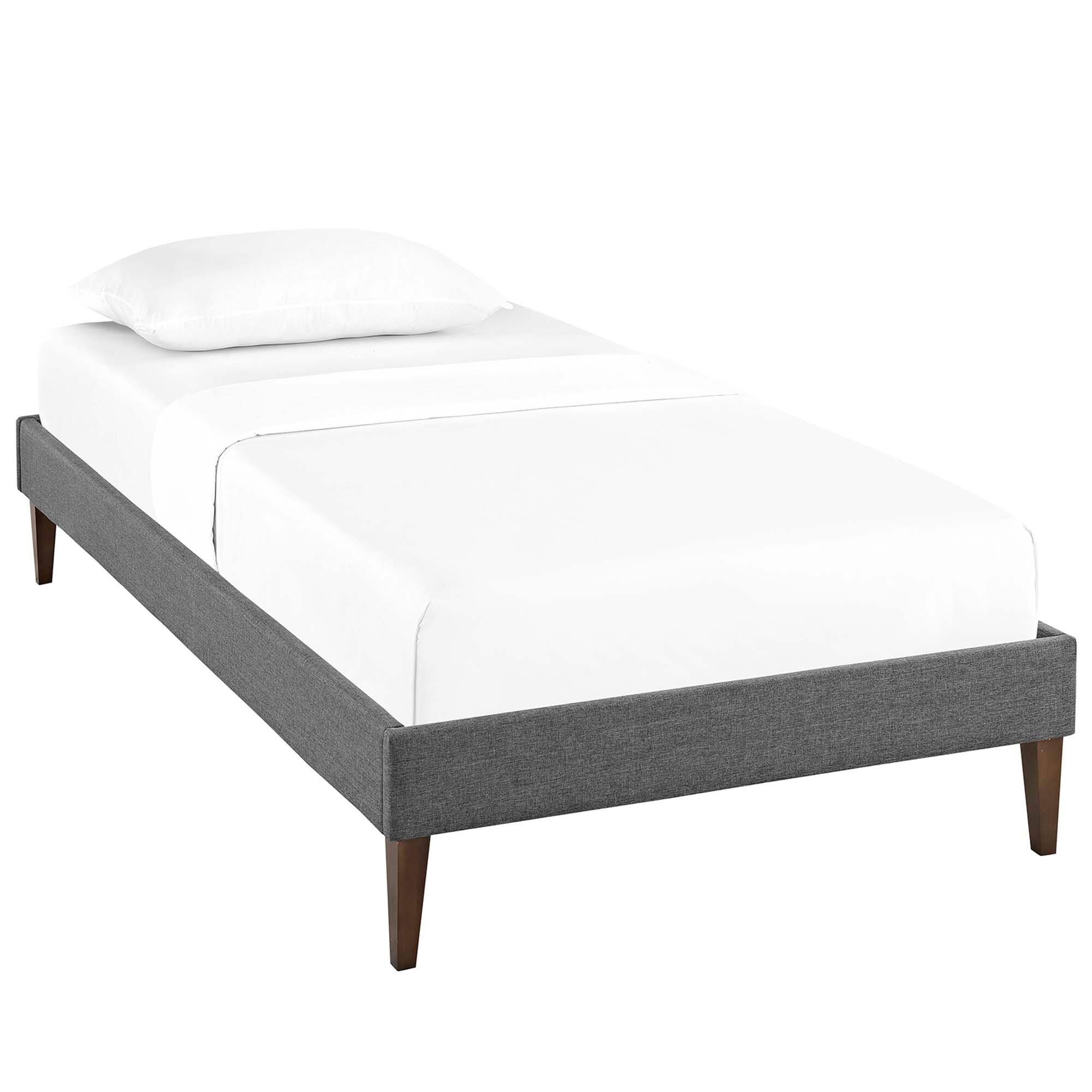 Modway - Tessie Fabric Twin Bed Frame with Squared Tapered Legs - Gray