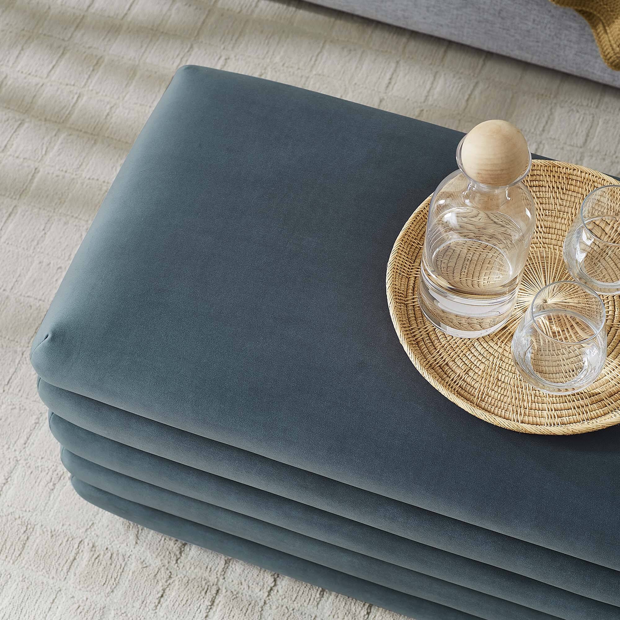 Alt View 7. Modway - Mezzo Upholstered Performance Velvet Storage Bench by Modway - Blue.