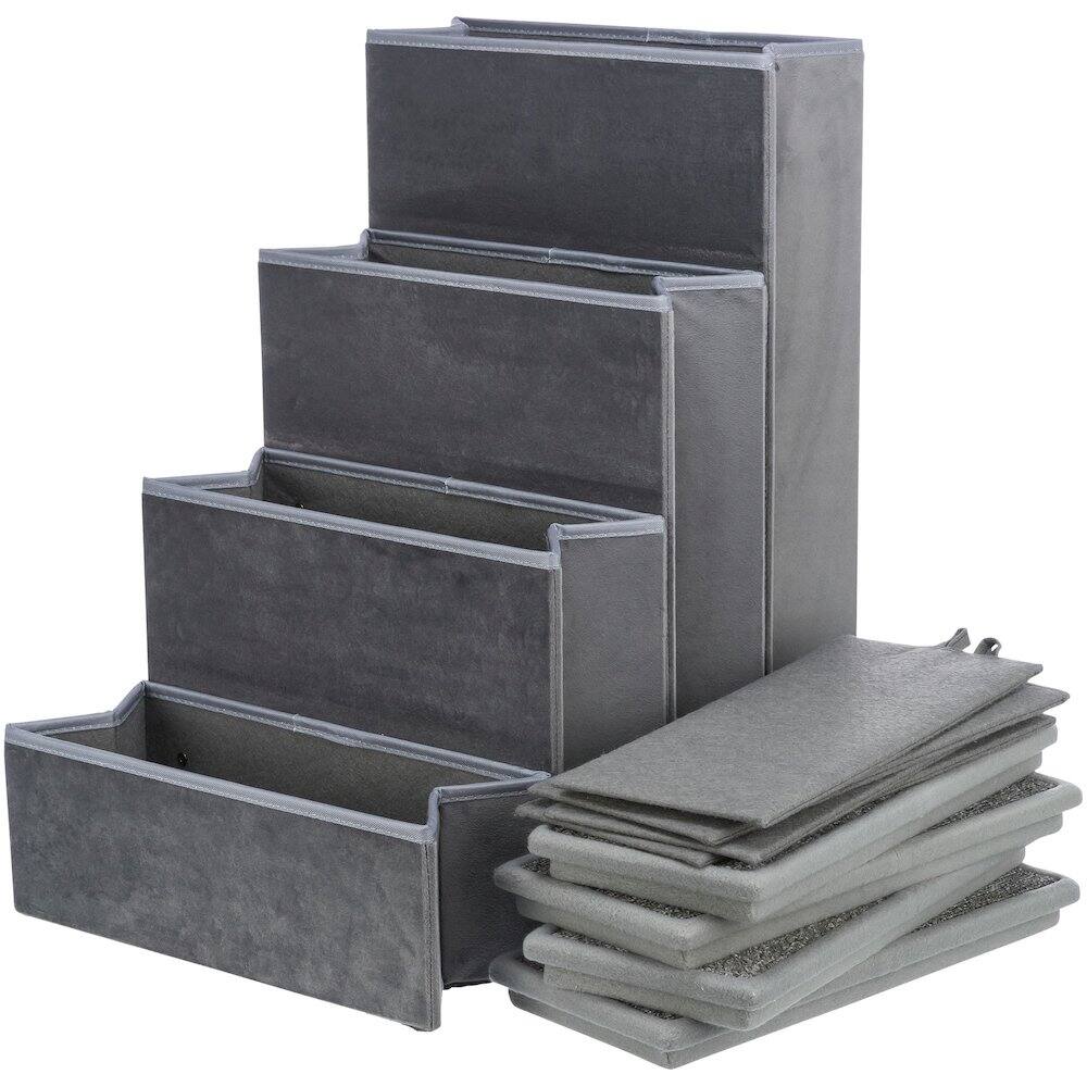 Alt View 4. TRIXIE - 4-Step Foldable Velour Pet Stairs with Storage, Gray - Gray.
