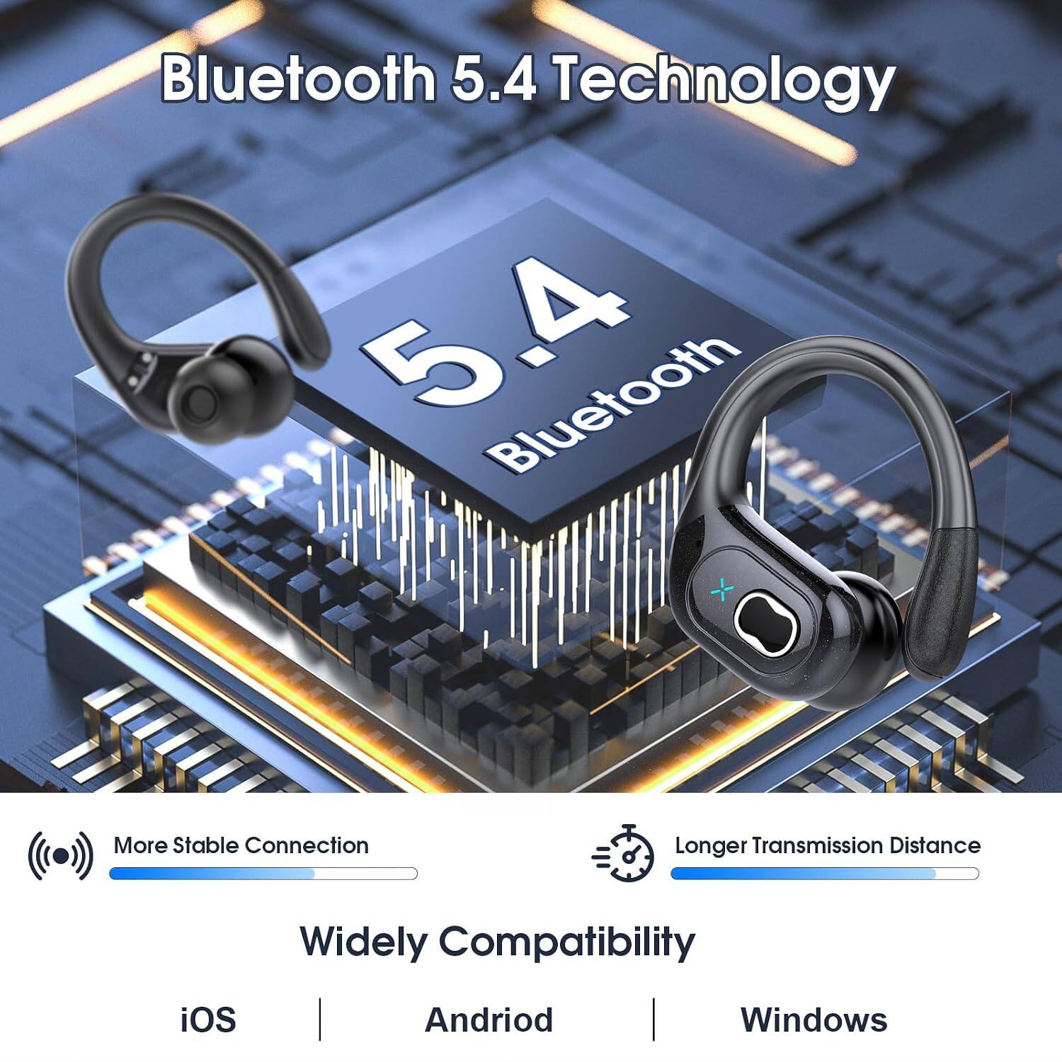 Bluetooth 5.4 Technology

- More Stable Connection
- Longer Transmission Distance
- Widely Compatibility

iOS | Android | Windows