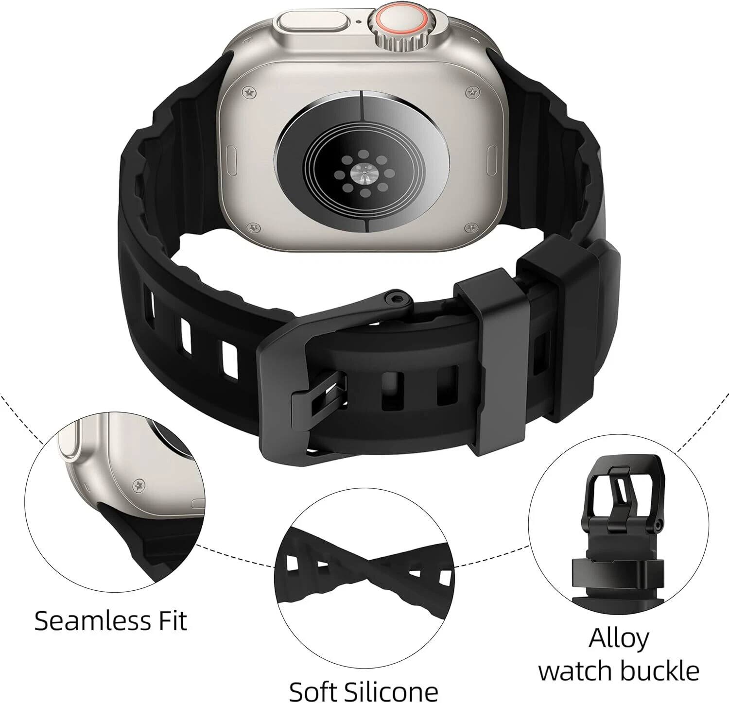 Seamless Fit Soft Silicone Alloy watch buckle