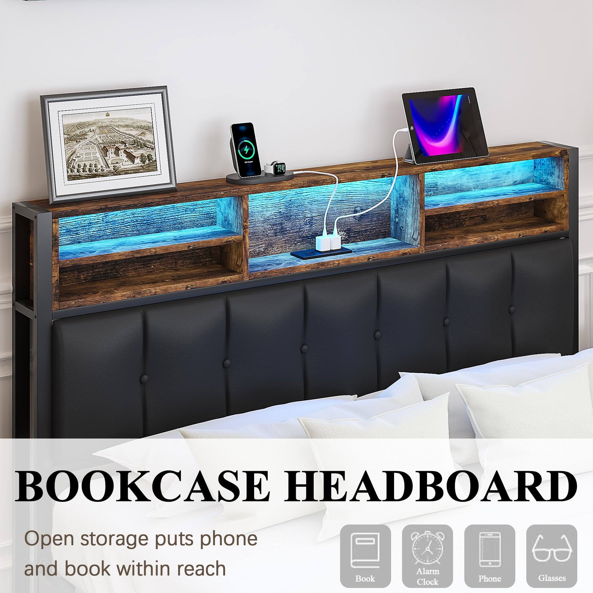BOOKCASE HEADBOARD

Open storage puts phone and book within reach

- Book
- Alarm Clock
- Phone
- Glasses