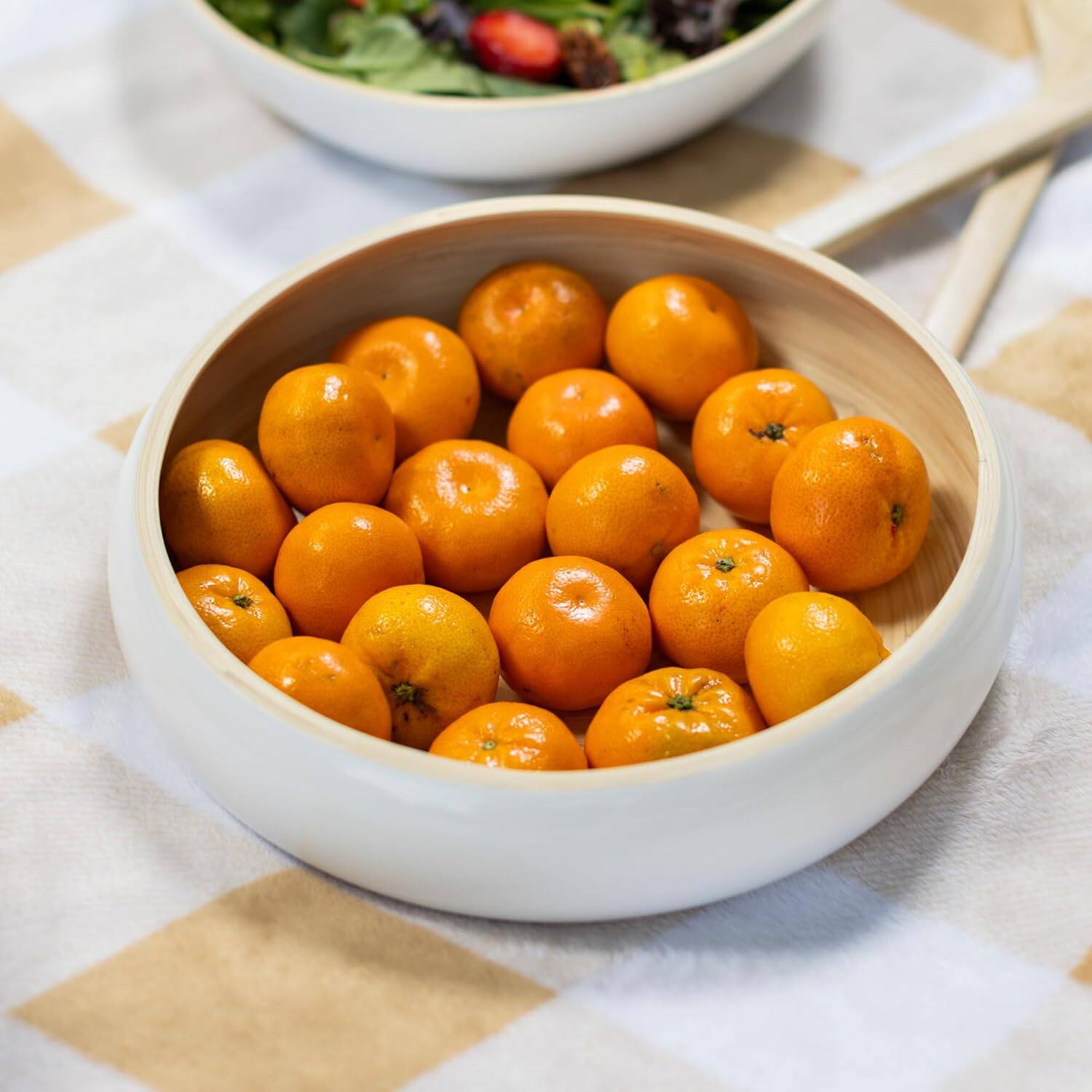 Alt View 2. Lexa - Bamboo Fruit Bowl, 12 Inch, White - White.