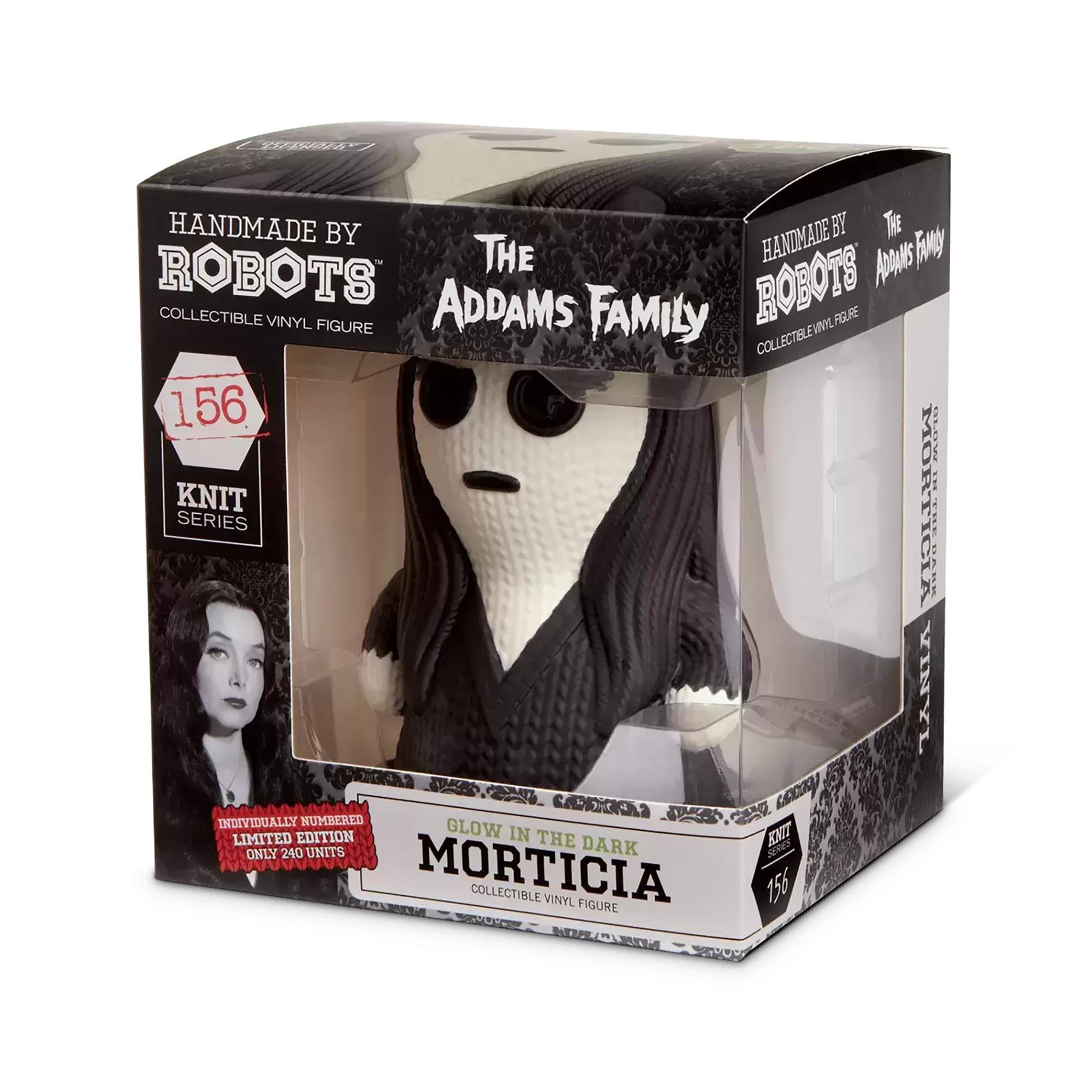 HANDMADE BY ROBOTS
THE ADDAMS FAMILY
COLLECTIBLE VINYL FIGURE

156
KNIT SERIES

INDIVIDUALLY NUMBERED LIMITED EDITION
ONLY 240 UNITS

GLOW IN THE DARK
MORTICIA
COLLECTIBLE VINYL FIGURE