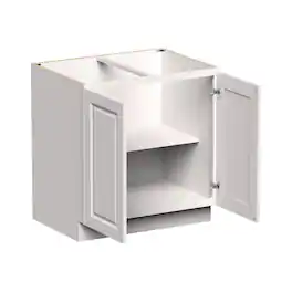 Boyel Living - 33-in W x 34.5-in H x 24-in D Shaker Full-Height Door Kitchen Base Cabinet with Soft-Close Hinges - Glacier White
