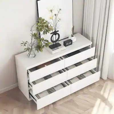 Forest'nSky 6 Drawer Dresser with Spacious Countertop and Concealed Handles for Bedroom White DC-03 - Best Buy Forest'nSky 6 Drawer Dresser with Spacious Countertop and Concealed Handles for Bedroom White DC-03 - Best Buy