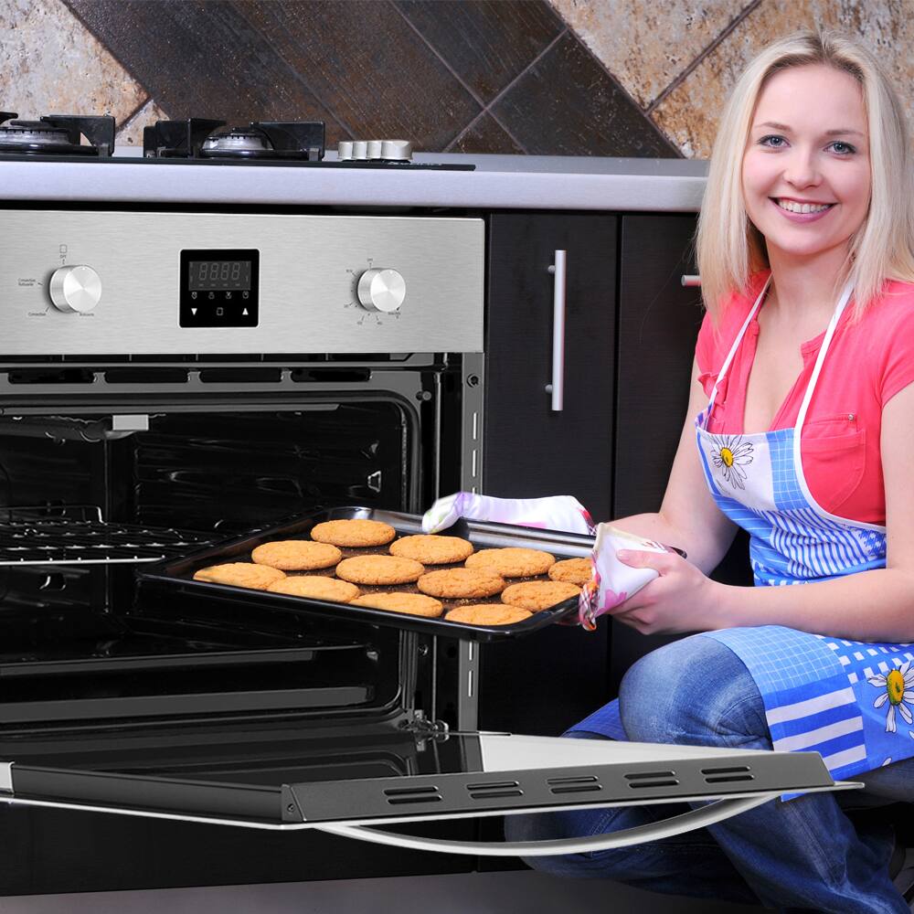 Alt View 3. Empava - 24 in. Liquid Propane Gas Single Wall Oven 2.3 cu. ft. Capacity Kitchen Compact Convection Oven - Stainless steel.