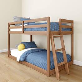 Grain & Grove - Bear Plywood Twin/Twin Low Bunk, Embossed Pecan - Pecan