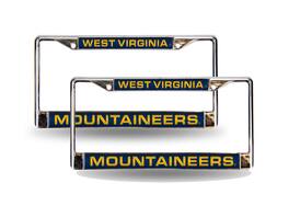 Rico Industries - West Virginia Mountaineers Chrome Metal Laser Cut License Plate Frame - Set of 2 Frames - Multi
