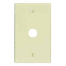 Leviton - 1 gang Thermoset Plastic Cable/Telco Wall Plate 1 pk - Ivory